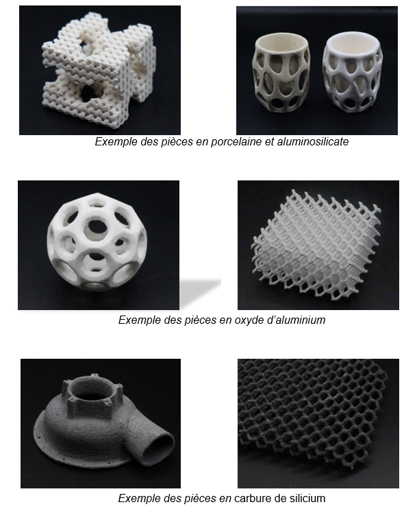 Exemples applications du Binder Jetting